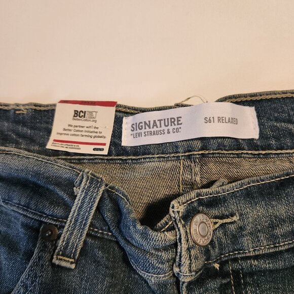 Signature Levi Strauss S61 Relaxed Fit Jeans Stretch Blue Mens 38x32 NEW NWT - Picture 13 of 16